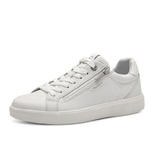 Tamaris Ladies White Leather Lace Up Trainers