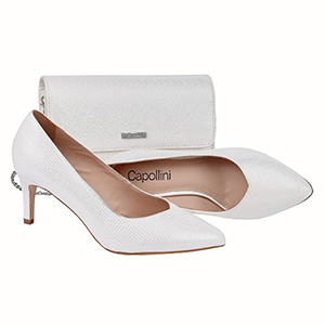 Capollini Ladies Classic Court Shoes - Izzy In Cream