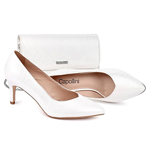 Capollini Ladies Classic Court Shoes - Izzy In Cream