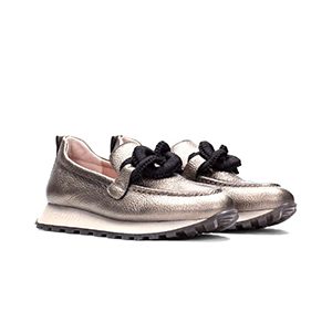 Hispanitas Loira - Ladies Pewter Moccasin Shoes 