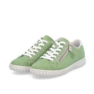 Rieker - N0990-52 Womens  Green Suede Leather Trainers