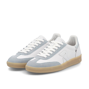 Rieker - W2200-84 Ladies White Combination Leather Lace Up Trainer Shoes